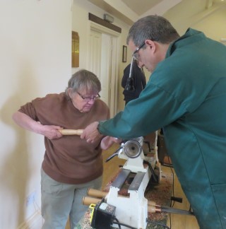 The lathe is a bit high for Janet and a carbide, but needs must